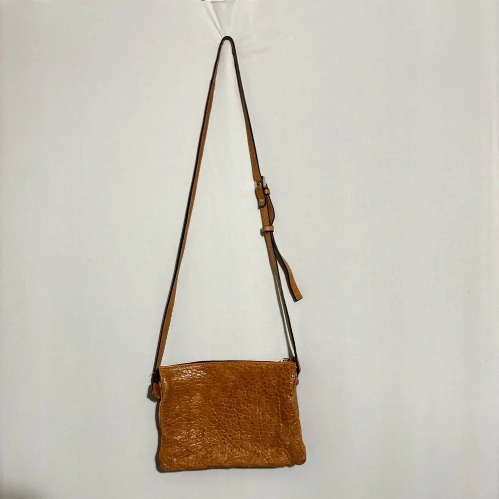 Maxon Collection Pebbled Genuine Leather Crossbody Purse made in Italy zipper